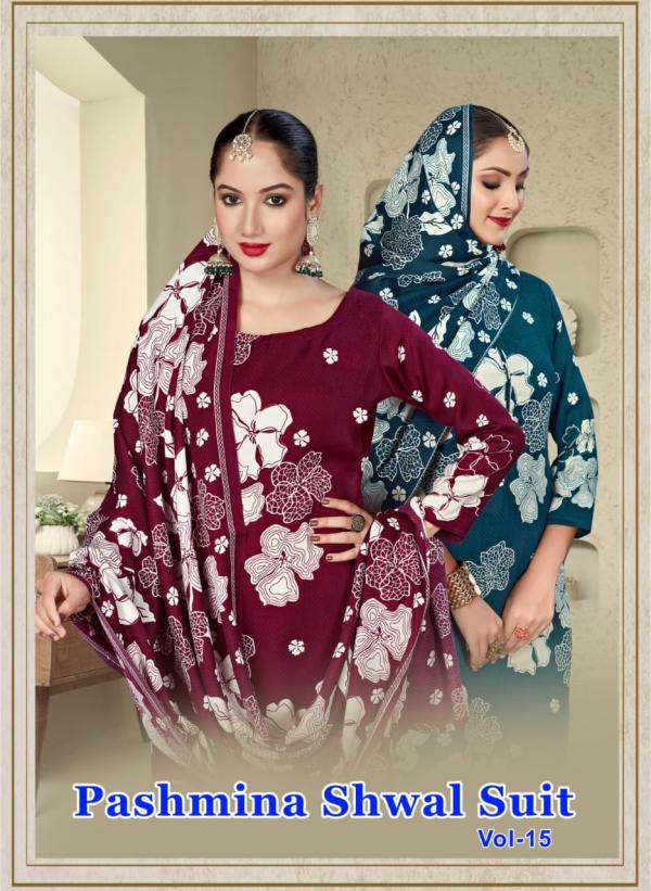 SAT Pashmina Shwal Suit Vol-15 – Dress Material